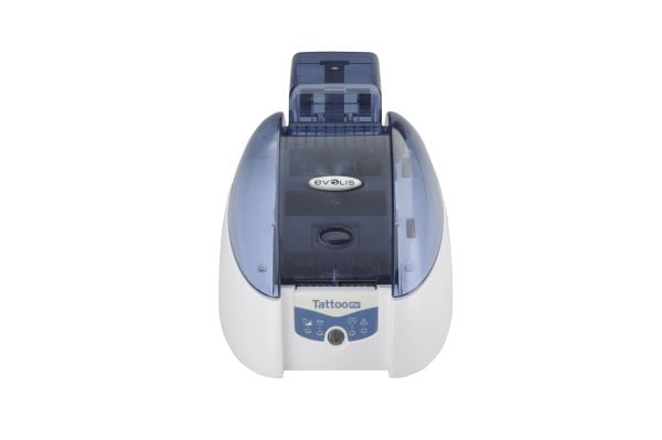 Evolis Tattoo RW - Plastkortskriver - S/H - direktetermisk - CR-80 Card (85.6 x 54 mm) - 300 dpi - kapasitet: 100 kort - USB, LAN - briljant blå