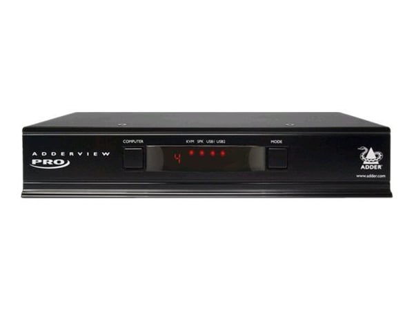 AdderView 4PRO DisplayPort - Omkopplare för tangentbord/video/mus/ljud - 4 x KVM/ljud - 1 lokal användare - skrivbordsmodell