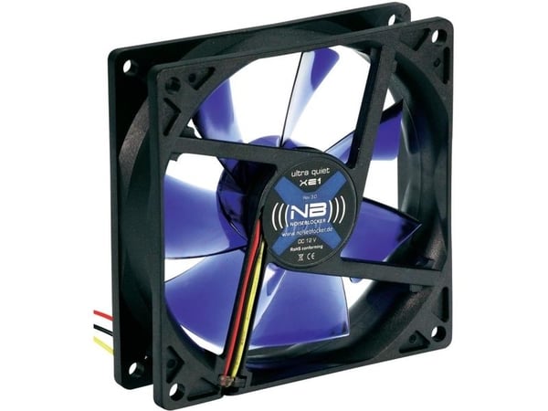 Noiseblocker XE1, Fan, 17 dB, Svart, Blå