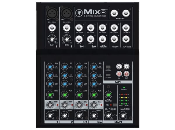 Mackie Mix8, 8 kanavaa, Musta