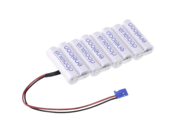 Panasonic eneloop series F1x8 Futaba akkupaketti 8x R6 (AA) kaapeli, liitin NiMH 9.6 V 1900 mAh