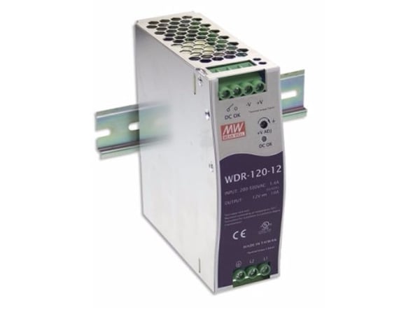 MEAN WELL WDR-120-12, 120 W, 180 - 550 V, 47 - 63 Hz, 0.7 - 1.2 A, 50 ms, 89,5%