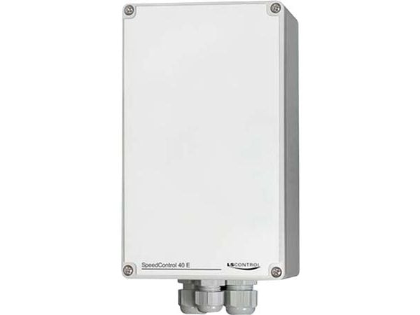 LS CONTROL Regulator / SpeedControl 40E, 4A i grått hus for eksternt potmeter eller 0-10V DC signal. 230V AC/50Hz. IP54. 240x120x100 mm.