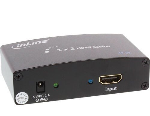 InLine 65009, HDMI, 2x HDMI, 1.4a, Sort, Aluminium, 159 g
