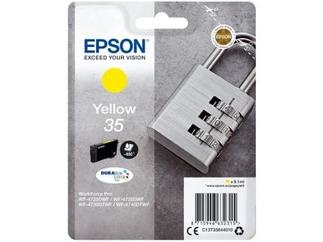 Epson Padlock Singlepack Yellow 35 DURABrite Ultra Ink, Perusvärintuotto, Väriainepohjainen muste, 9,1 ml, 650 sivua, 1 kpl