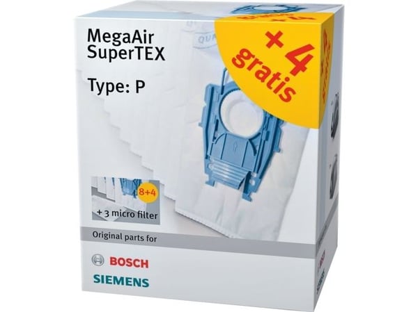 Bosch BBZ123FP - Dammsugarpåsar - 8+4 (12 st.) - 3x Filter - Passar till: Bosch BSG 80000 Series &amp; Siemens VS 08 Series