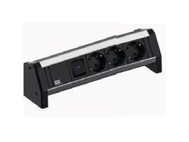 Bachmann DESK 1, 3 m, Musta, Harmaa, 3 AC-pistorasia(a), 230 V, 16 A