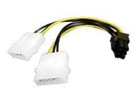 Akasa AK-CB4-6 - Strømadapter - 6-pins PCIe-strøm til 4-pin intern strøm - 20 cm