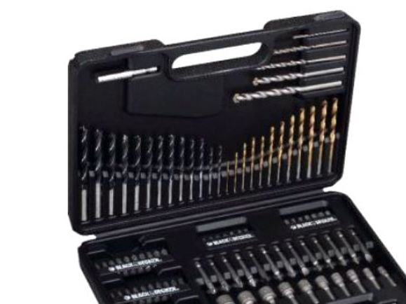 Black & Decker A7200-XJ Titanium - Sett for skrutrekker, borspiss og sokler - 109 deler