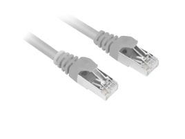 Sharkoon - Koblingskabel - RJ-45 (hann) til RJ-45 (hann) - SFTP - CAT 6 - med støvel, uten hindringer - grå
