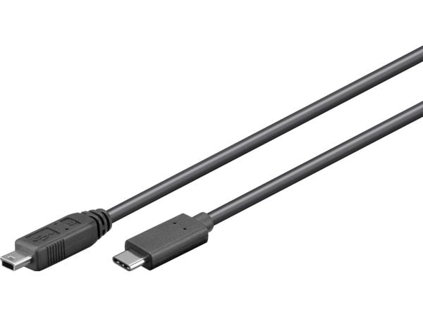 MicroConnect - USB-kabel - 24 pin USB-C (hann) til mini-USB type B (hann) - USB 3.2 Gen 1 - 50 cm - svart