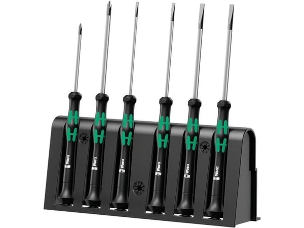 Wera 2035/6 B elektronikk skrutrekkersett + stativ, 55 mm, 205 mm, 26 mm, 424 g, svart, grønn
