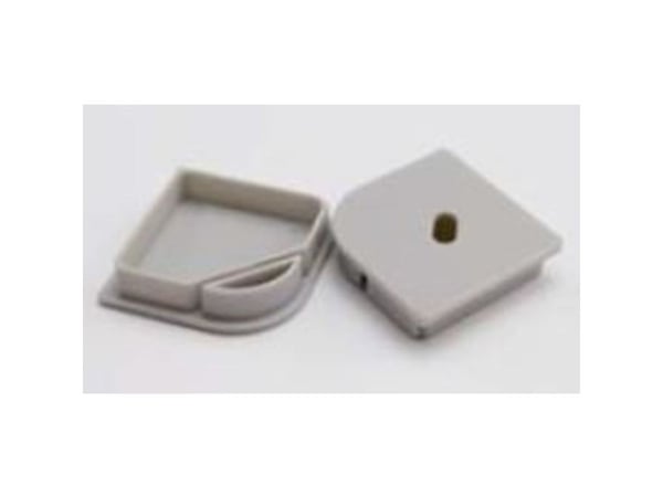 Synergy 21 - End cap set - S21-LED-PR20069, White, LED U-Profile, 10 g, 2 pcs. (1 with hole)