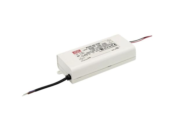 MEAN WELL PCD-40-1400B, 40,6 W, IP42, 47 ~ 63 Hz, 0.35/230VC, 0.3/277VC, 1,4 A, 35 V