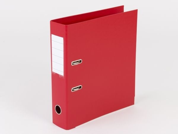 Brevordner, Q-Line rød, Metalskinne, 75mm, 210x297mm antal ringe: 2 - (10 stk.)