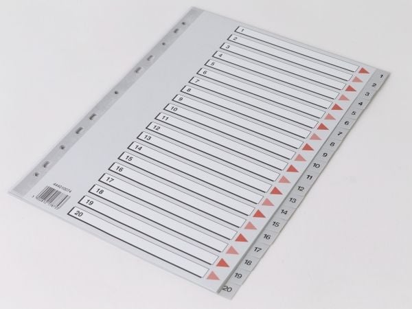 Register, Q-Line, A4,210x297mm, grå Pakke med 10 sæt - (10 stk.)