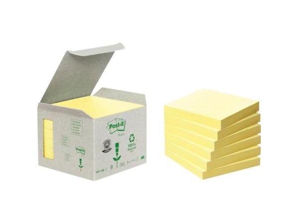3M 6541B, kvadratisk, gul, papir, 100 %, 76 mm, 76 mm