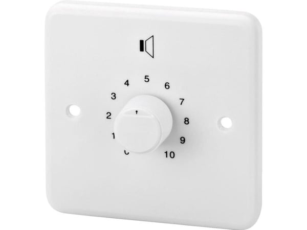 Monacor ATT-224/WS, Rotasjonsvolumkontroll, Vegg-montert, Hvit, 20 - 18000 Hz, 24 W, 85 mm