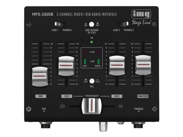 IMG Stage Line MPX-20USB, 3 kanavaa, Musta