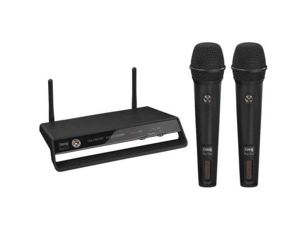 TXS-2402SET digitalt trådløst 2-kanals PLL-mikrofonsystem, 2,4 GHz (inkl. 2 sendere og 1 mottaker)