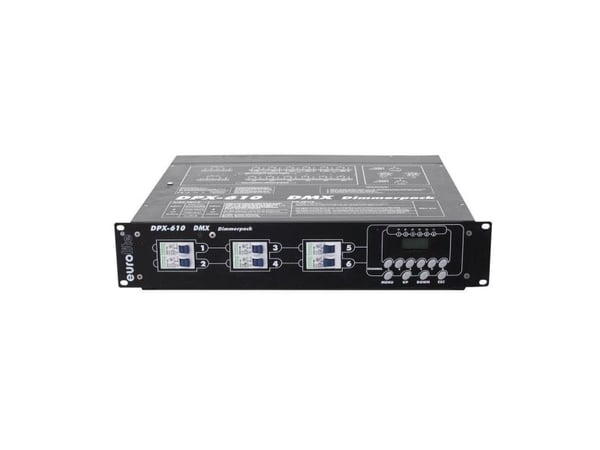 Eurolite 70064120, 6 kanaler, Sort, Knapper, 2U, 19", AC