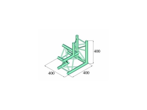 Alutruss DECOLOCK DQ3-PAL33 3-punkts traverse 3-veis hjørne 90°