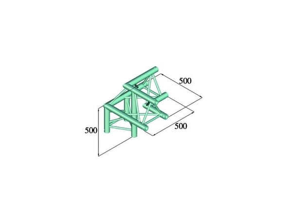 Alutruss TRILOCK 6082AL-31 3-punkts travers 3-veis hjørne 90°