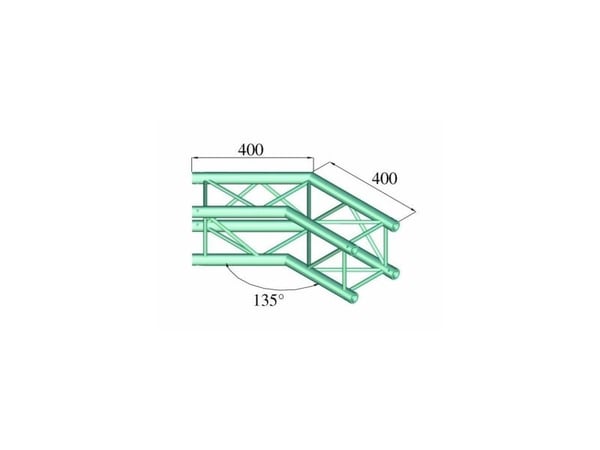 Alutruss DECOLOCK DQ4-PAC23 4-punkts truss hjørne 135°