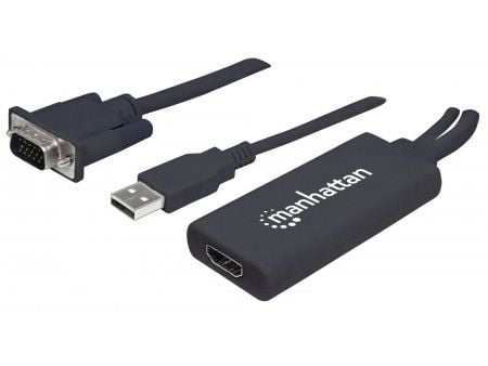 Manhattan 152426, 1 m, USB Type-A + VGA (D-Sub), HDMI, Hankjønn, Hunkjønn, Rett