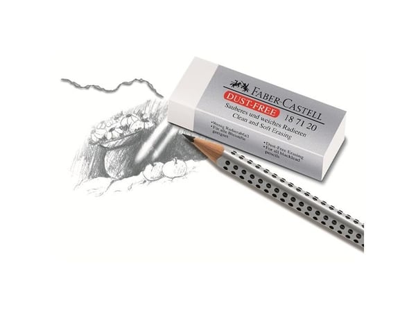 Faber-Castell - Viskelær - 6.3 x 2.2 x 1.2 cm - bløt hvitt - plastikk