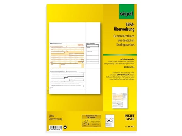 Sigel ZV572, Hvit, A4, 90 g/m², 250 ark