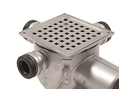 Blücher 75 mm afløbsskål til beton, m/studs og vandlås, vandret