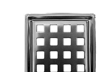PURUS MaxiFlex ramme/rist i syrefast rustfrit stål 100x100 mm - beregnet for MaxiFlex Mini-klinke brusenicheafløbsskål