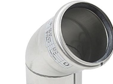 Blücher bøjn.45.0gr.75mm - m.O-ring AISI 316L.Syrefast stål