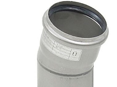 Blücher rustfri 15 grader bøjning Ø75 mm - AISI304/EN1.4301