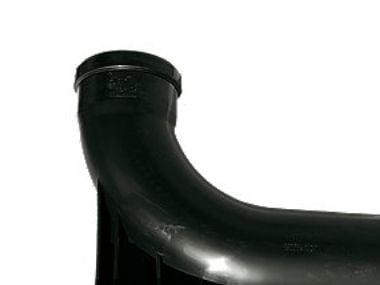 Jalkojen mutka 110mm x 87,5°, pitkä - musta PP