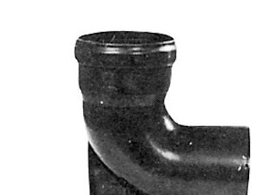 PURUS Jalkojen taivutus 100 mm 87,5 astetta musta PP-muovi