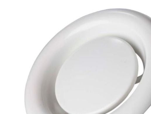 frånluftsventil Ø125 mm - RAL 9010 inkl. ram