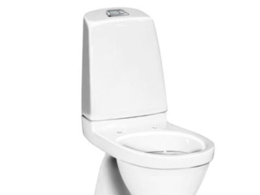 GUSTAVSBERG Nautic toilet model 5500L med skjult S-lås, duoskyl 2/4 liter, uden sæde samt lav skylleknap