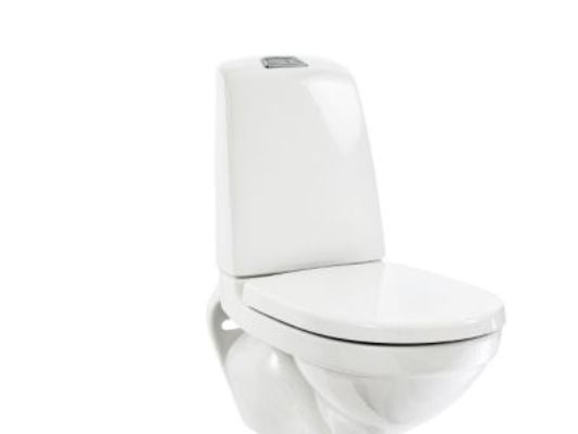 GB 1522L WC Nautic til væg C+ - 2/4 l krom/matkrom tryk åben skyllerand