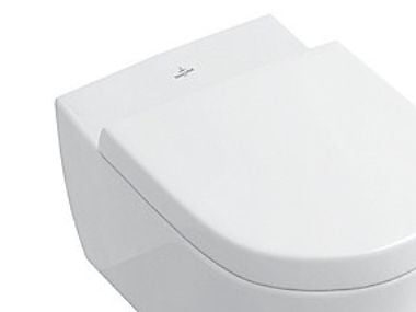 Villeroy & Boch 9M68S101, Avlang, Hardt toalettsete, Hvit, Rustfritt stål, Termoset