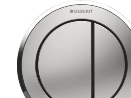 GEBERIT Omega10 blankkrom/matkrom remote pneumatisk dobbeltskyl til vægtykkelse 0,5 - 4 cm
