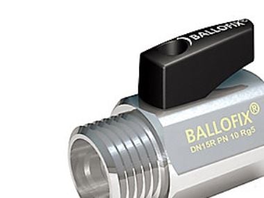 Broen Ballofix® med håndtag muffe/nippel rødgods krom 1/2