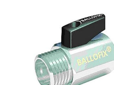 1/2" Kuglehane Ballofix med greb muffe/nippel