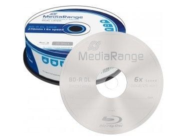 MediaRange BD-R DL 50 GB, Blu-ray - Rull 25 stk
