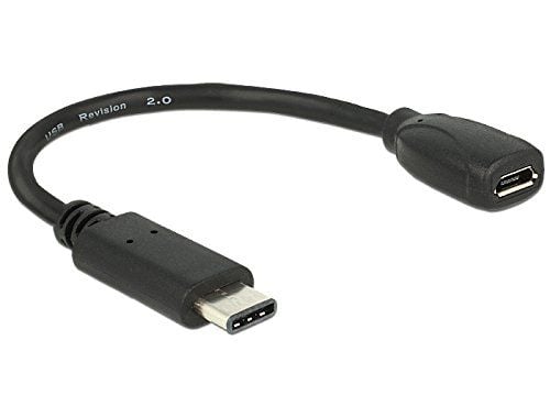 Delock - USB-adapter - USB-C (hann) til Micro-USB type B (hunn) - USB 3.1 - 15 cm - svart