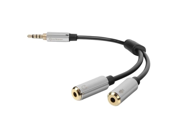 Sharkoon PMP35 - Audioadapter - 4-polsminijakk hann til mini-phone stereo 3.5 mm hunn - 12 cm