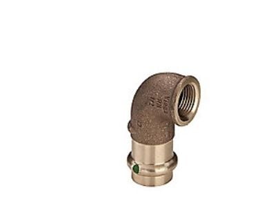 VIEGA Sanpress vinkel ½"x15mm 90 grader af rødgods, SC-Contur muffe/muffe