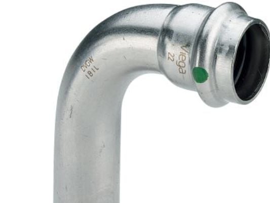 VIEGA Inox bøjning 90 grader 35 mmInox, rustfri stålmuffe/nippel, SC-Contur