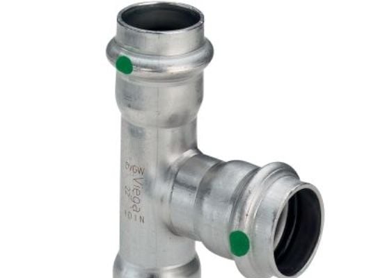 VIEGA Inox tee 35 mmINOX, rustfri stål, SC-Contur